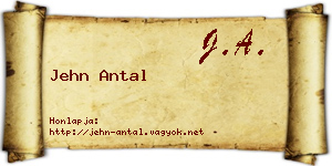 Jehn Antal névjegykártya